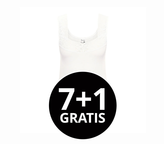 Beeren Dames Comfort Feeling Hemd Wit Met Kant Voordeelpack