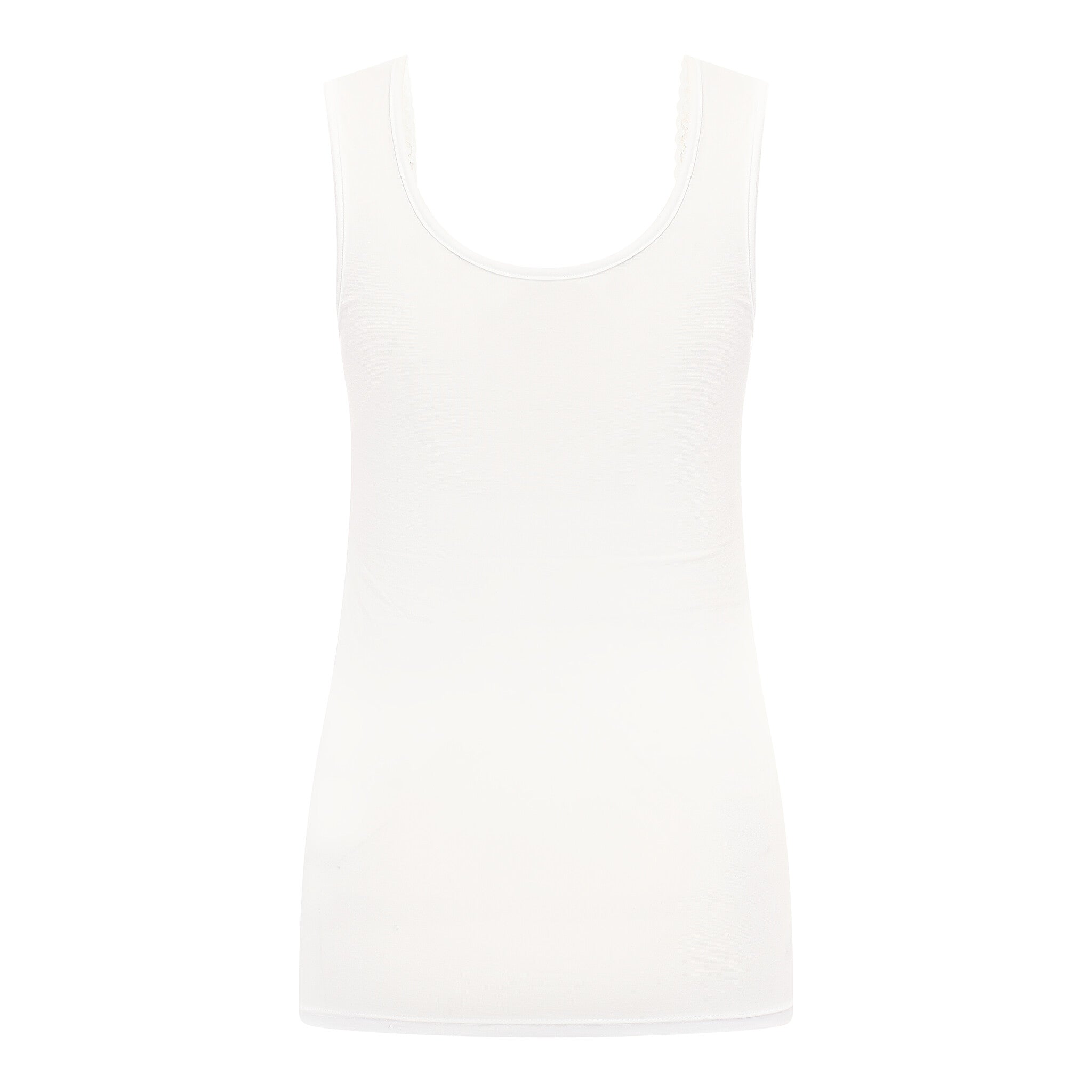 Beeren Dames Comfort Feeling Hemd Wit Met Kant 2-Pack