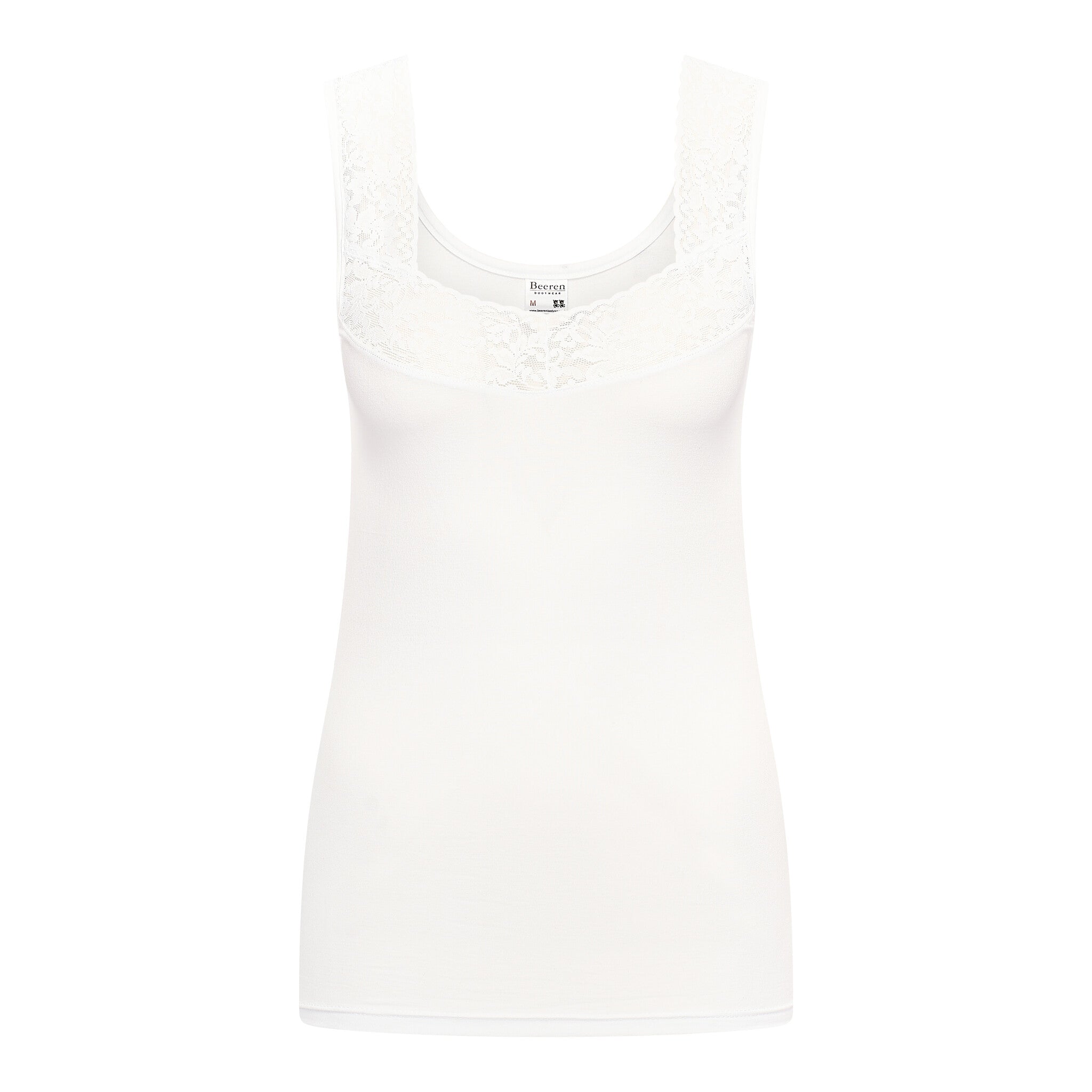 Beeren Dames Comfort Feeling Hemd Wit Met Kant 2-Pack