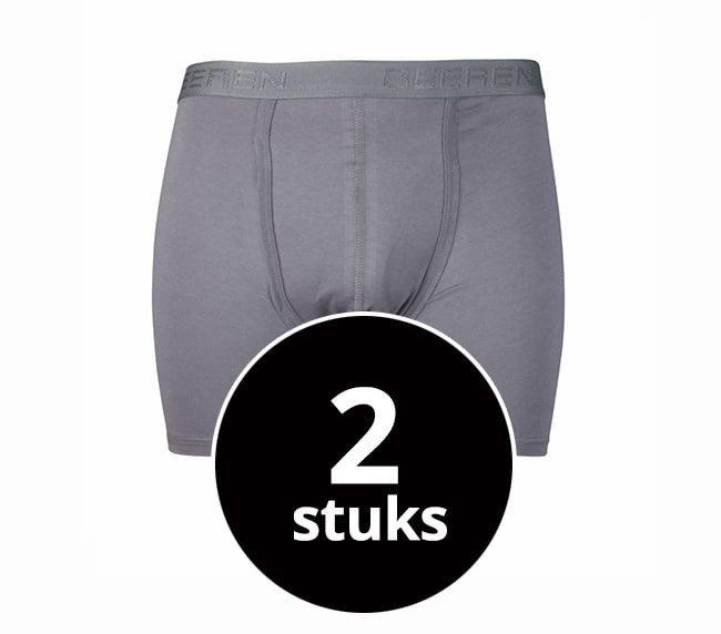 Beeren Heren Boxershort Met Gulp Grijs 2-Pack