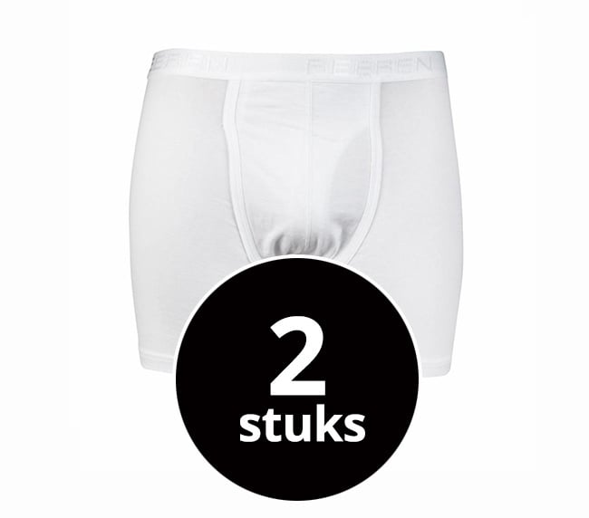Beeren Heren Boxershort Met Gulp Wit 2-Pack