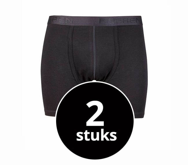 Beeren Heren Boxershort Met Gulp Zwart 2-pack