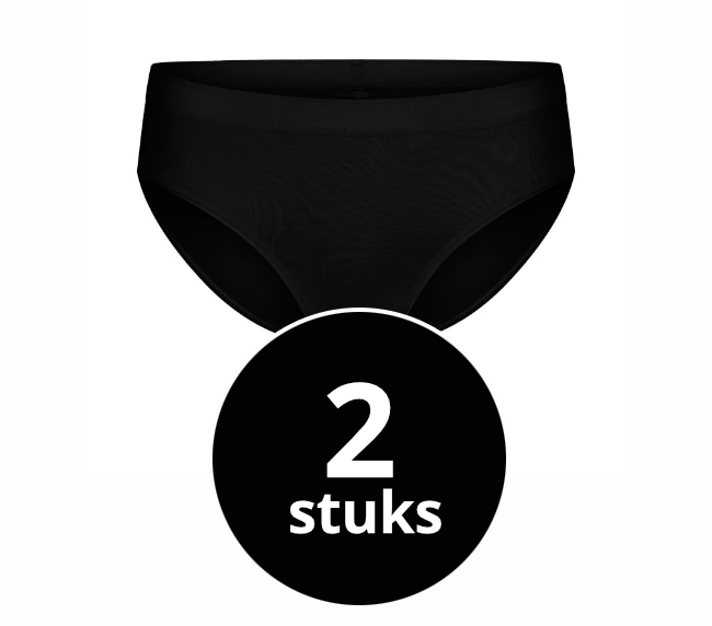 Beeren Dames Basic Midislip Zwart 2-Pack